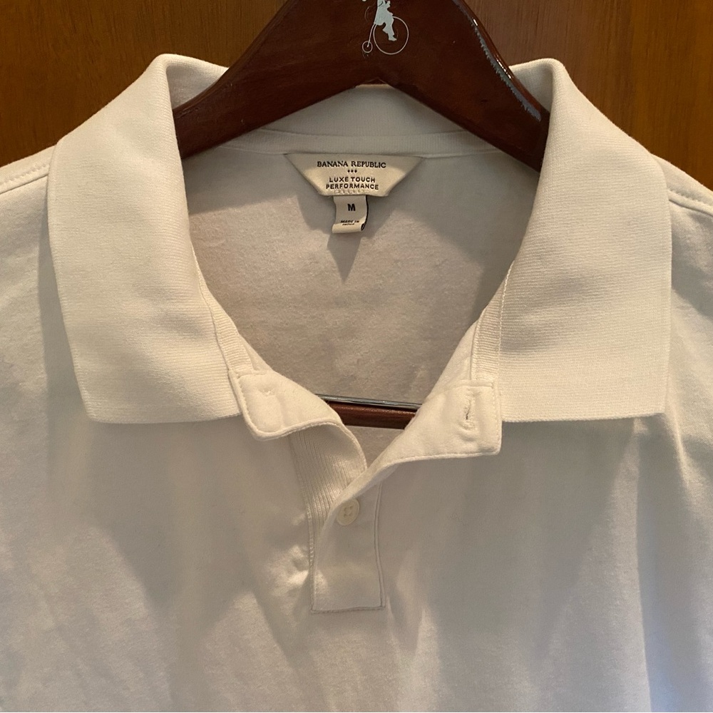Banana Republic Men's Cream Polo Shirt